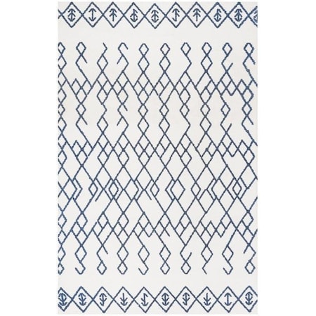 Safavieh Cedar Brook Hand Loomed Small Rectangle Area Rug, Ivory and Navy - 4 x 6 ft. CDR501C-4